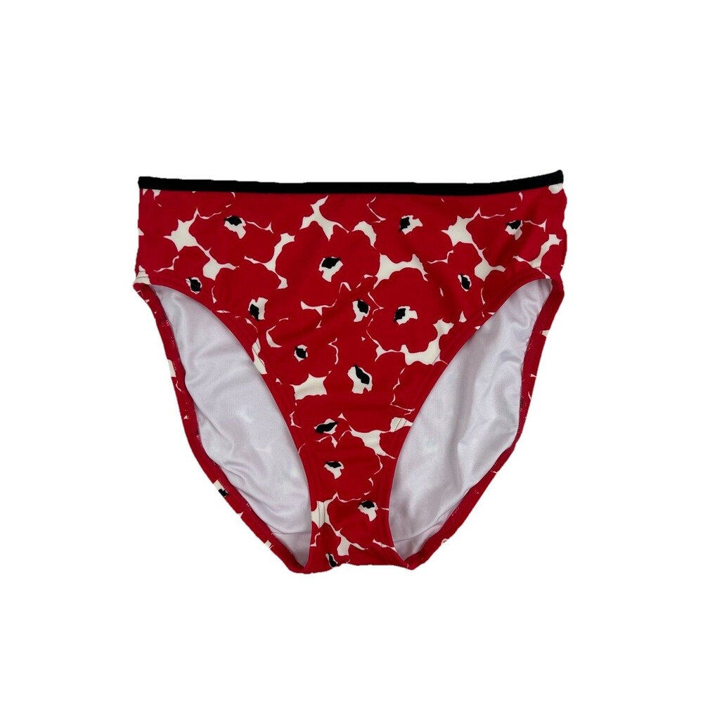 Victoria's Secret Red Poppy Floral High Rise Bikini Swim Bottoms -Size Small